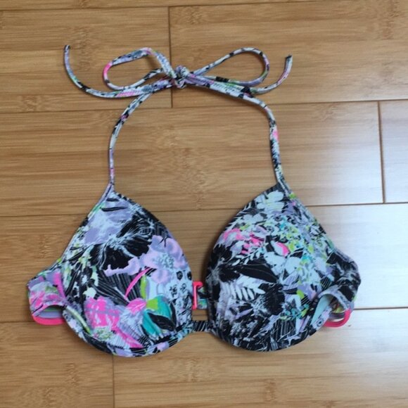 EUC Victoria Secret The Fabulous Floral Push-Up Bikini Top - Picture 1 of 3